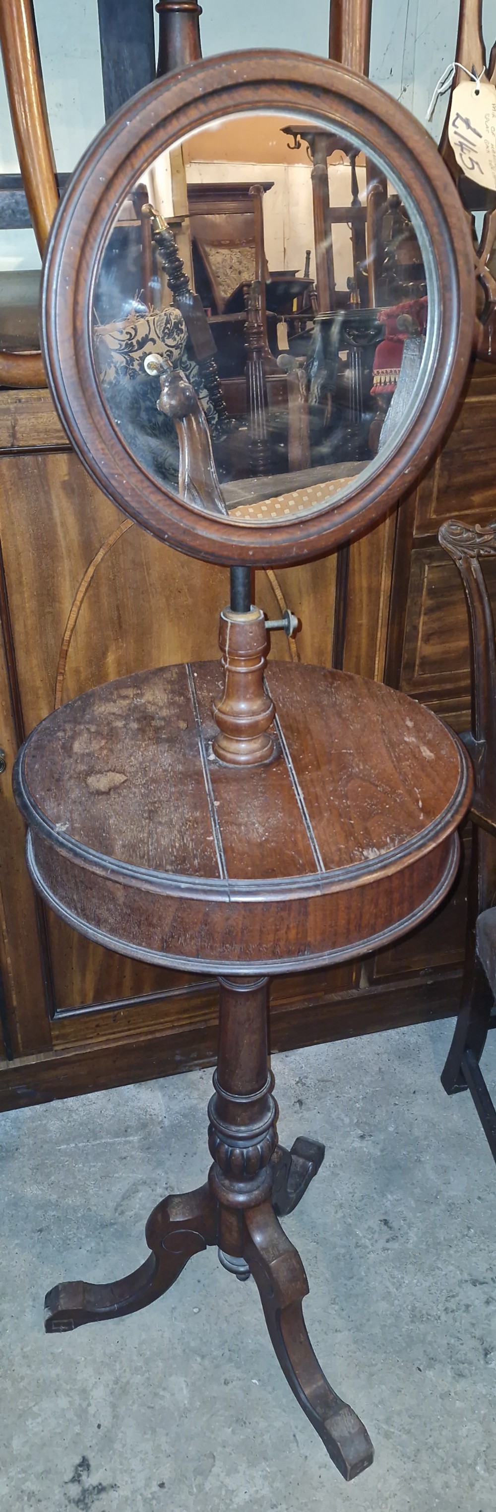 Victorian oak shaving stand.