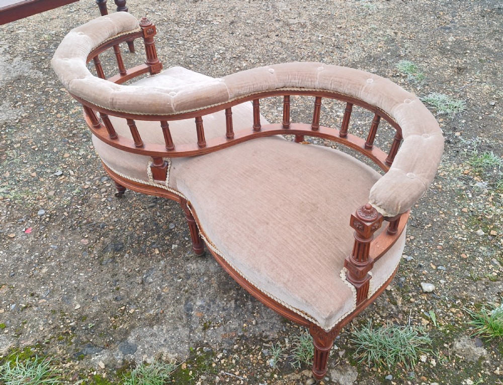 Victorian walnut conversation seat. View VI
