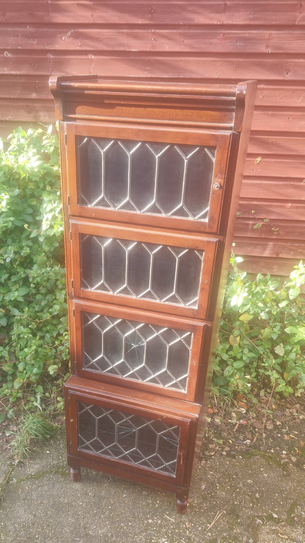 Mahogany Leaded glazed Minty bookcase cabinet. 