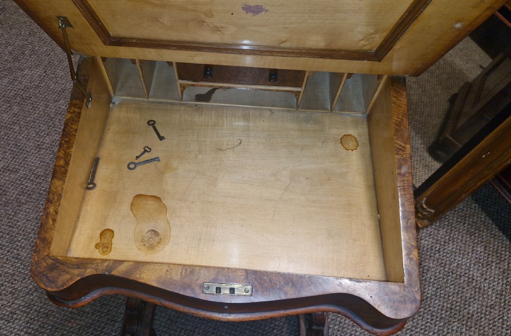 Victorian burr walnut 4 drawer Davenport.  View VI