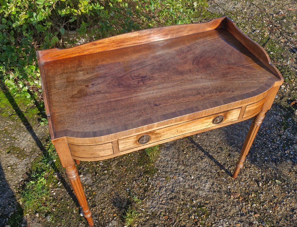 Regency mahogany single drawer side table.  View VI