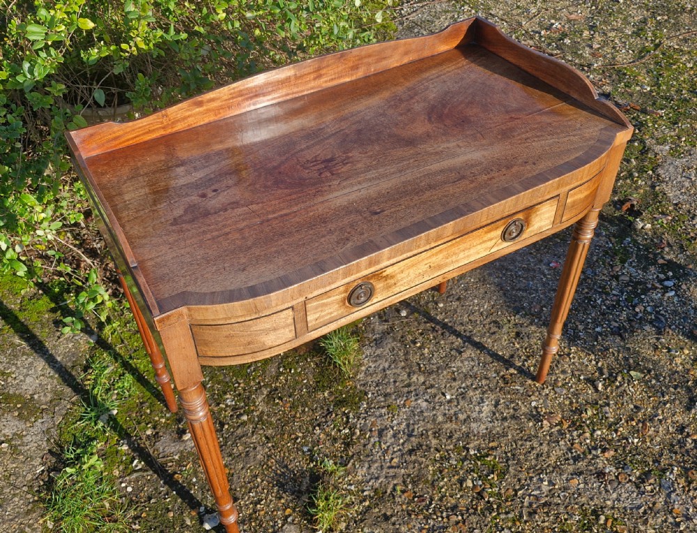 Regency mahogany single drawer side table.  View VII