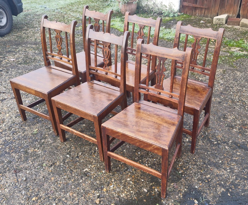 6 19th century wood seat farmhouse kitchen chairs 