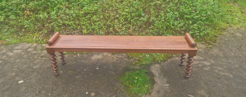 Good large 19th century oak hall bench. View II