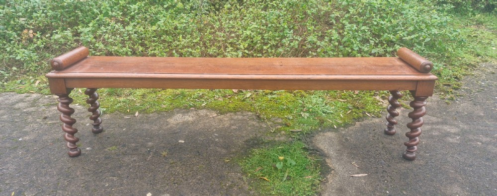Good large 19th century oak hall bench. View III