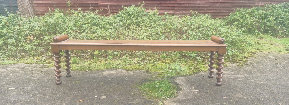 Good large 19th century oak hall bench.
