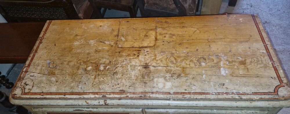 Victorian decorated pine chest of drawers . View V
