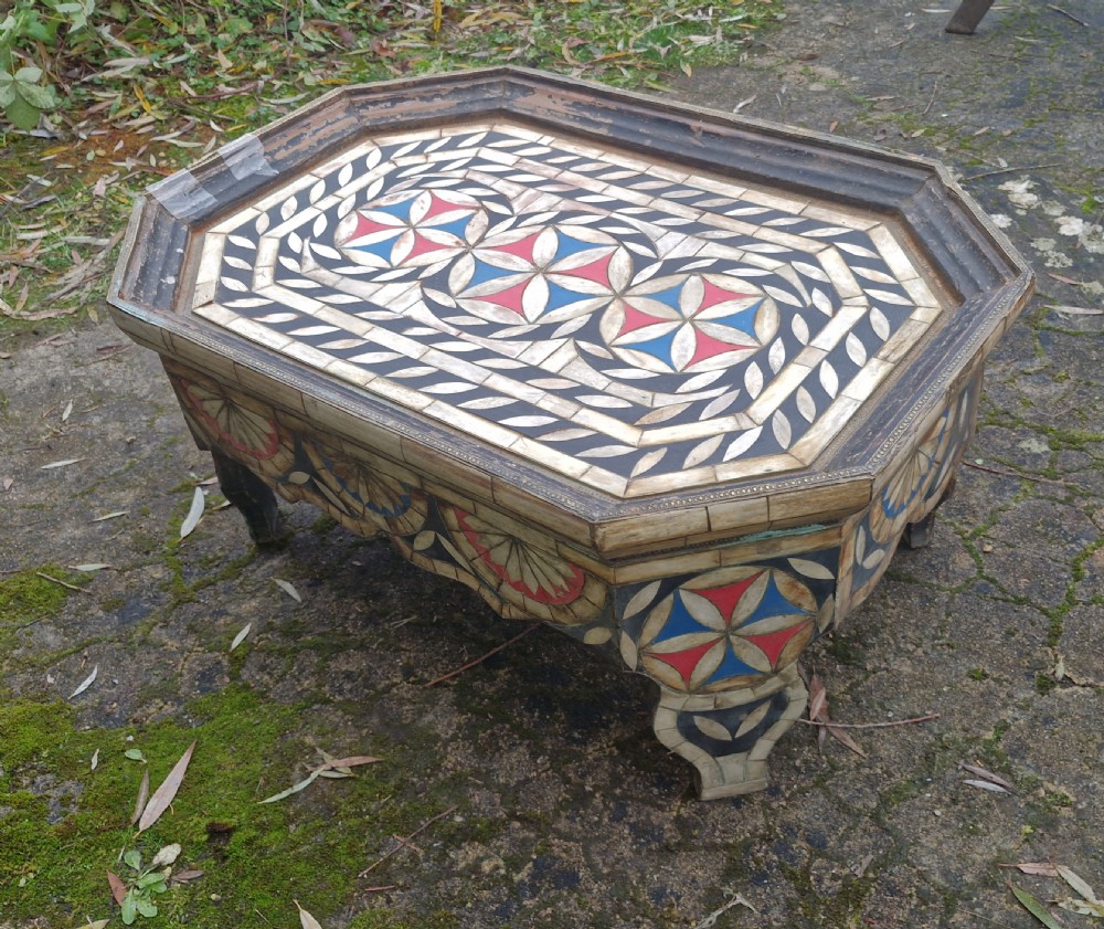 Decorative bone inlaid coffee table. View II