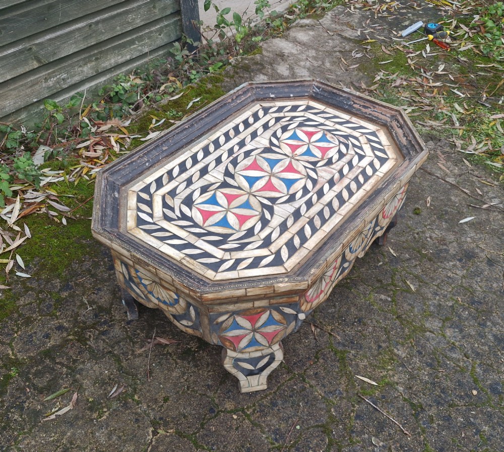 Decorative bone inlaid coffee table. View III