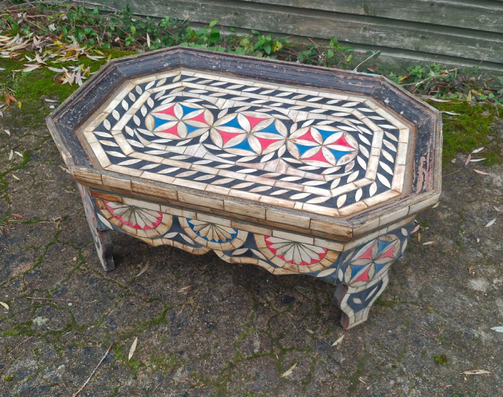 Decorative bone inlaid coffee table. View V
