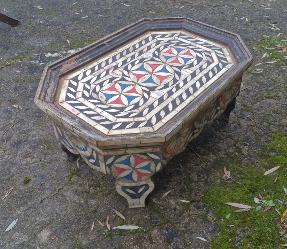Decorative bone inlaid coffee table. View VII