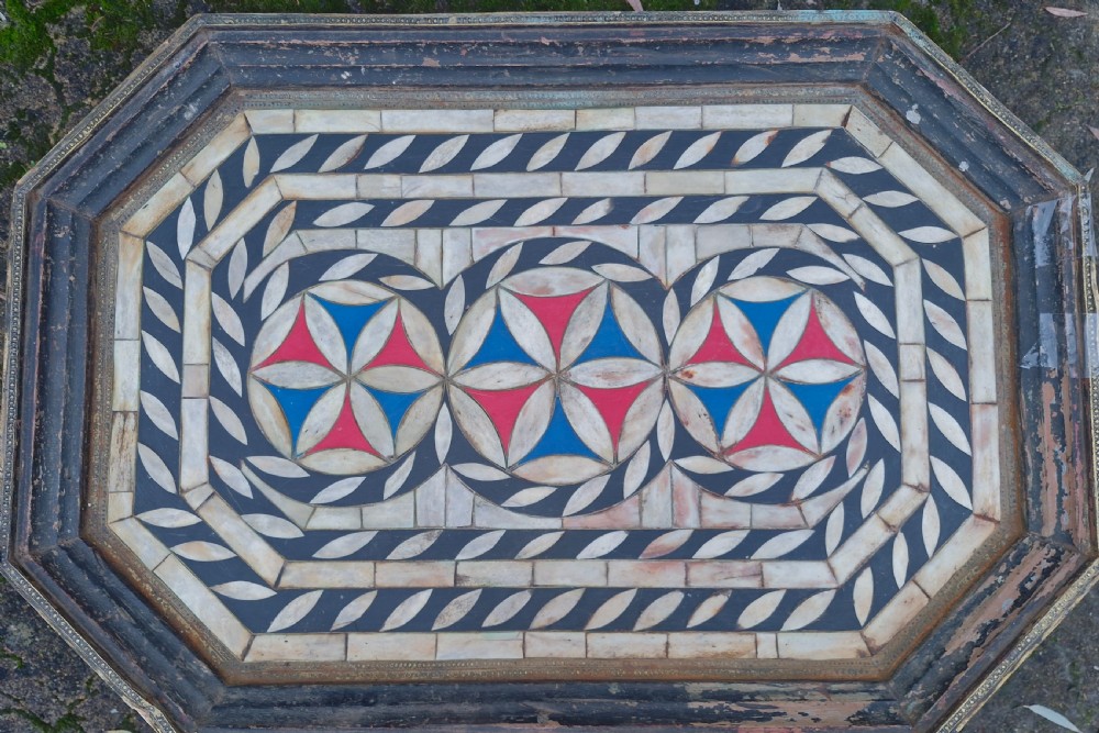 Decorative bone inlaid coffee table. View IX