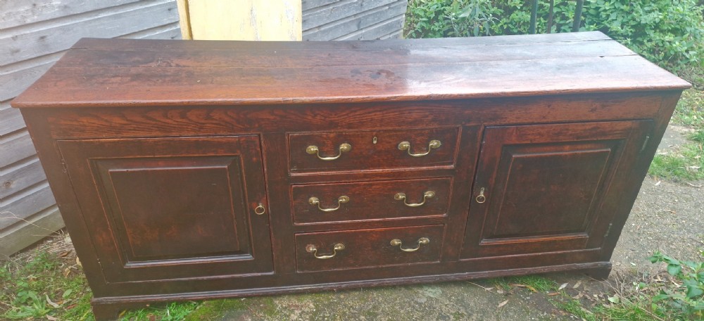 Georgian oak dresser base.  View IV