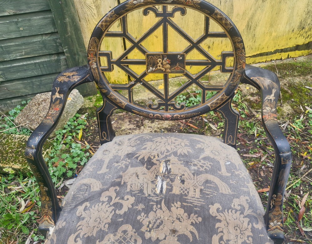 Chinoiserie lacquered desk armchair  View VI