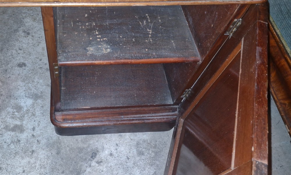 19th century mahogany kneehole pedestal partners desk.  View VII