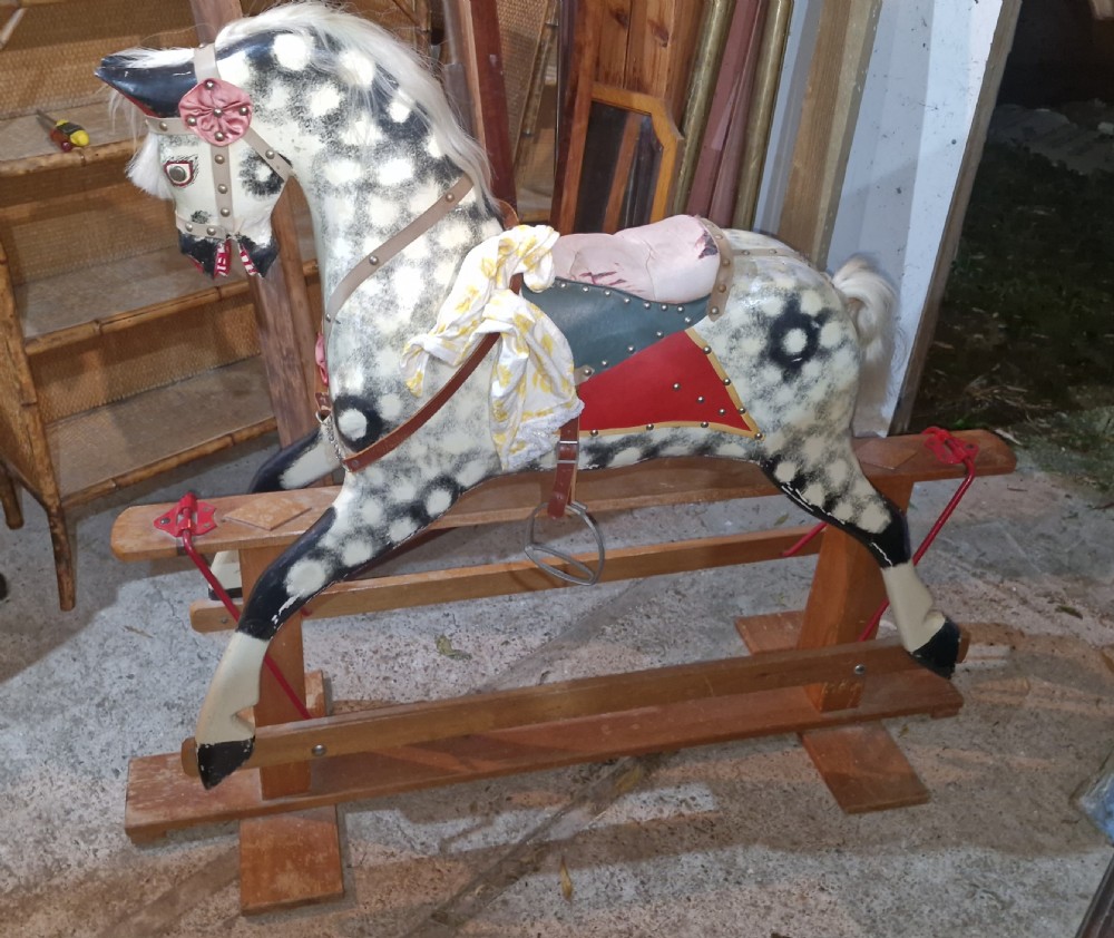 Carved wooden rocking horse.  View IV
