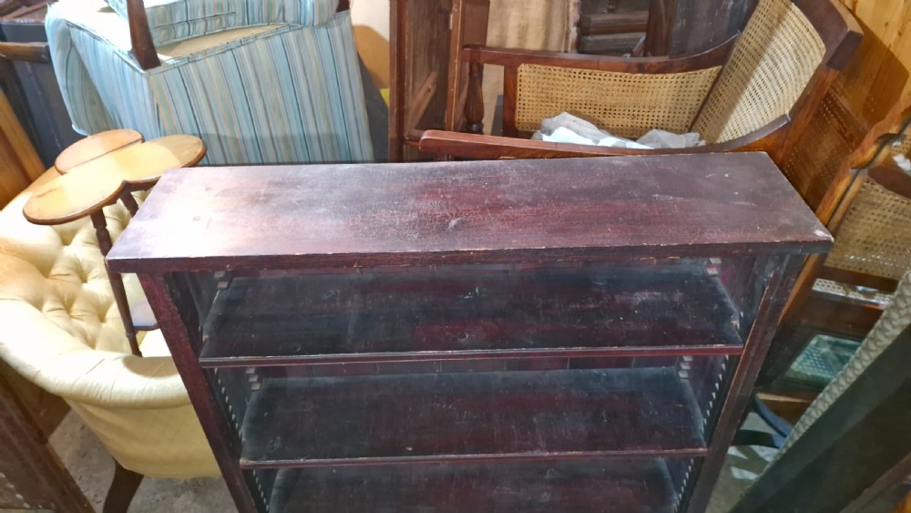 Late Victorian open front bookcase  View IV