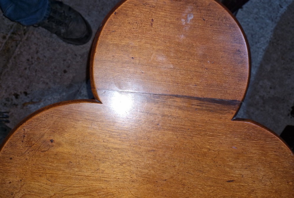 Late Victorian 2 tier clover leaf occasional table. View VII