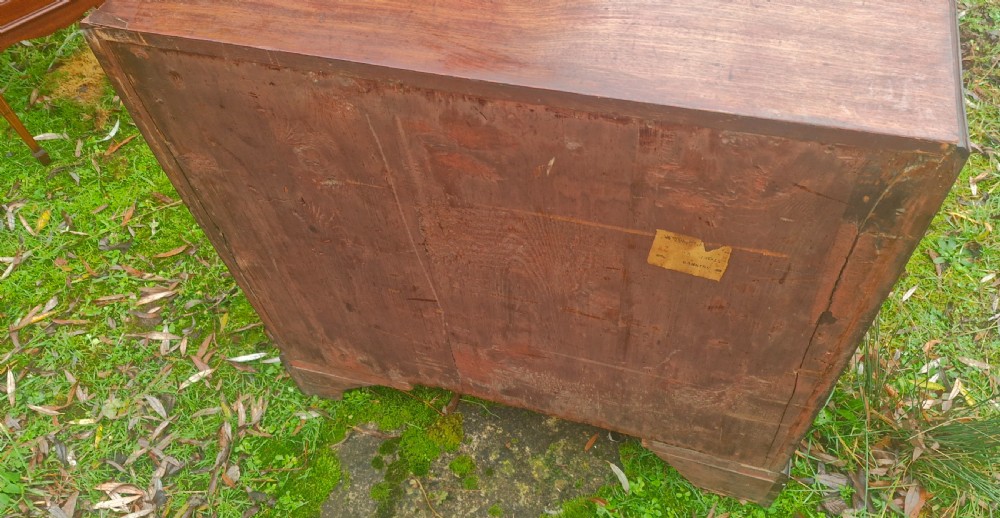 Small mid 18th century mahogany chest of drawers.  View V