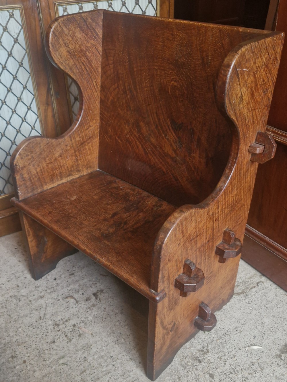 Dinky Childs oak hall seat