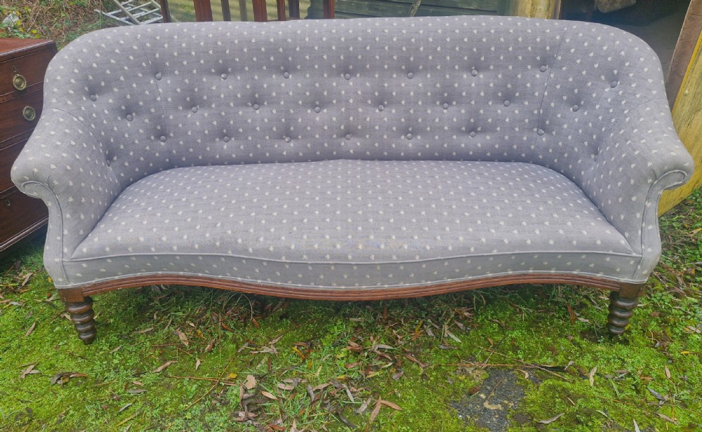 Mid 19th century rosewood sofa with Bobbin turned legs. View II