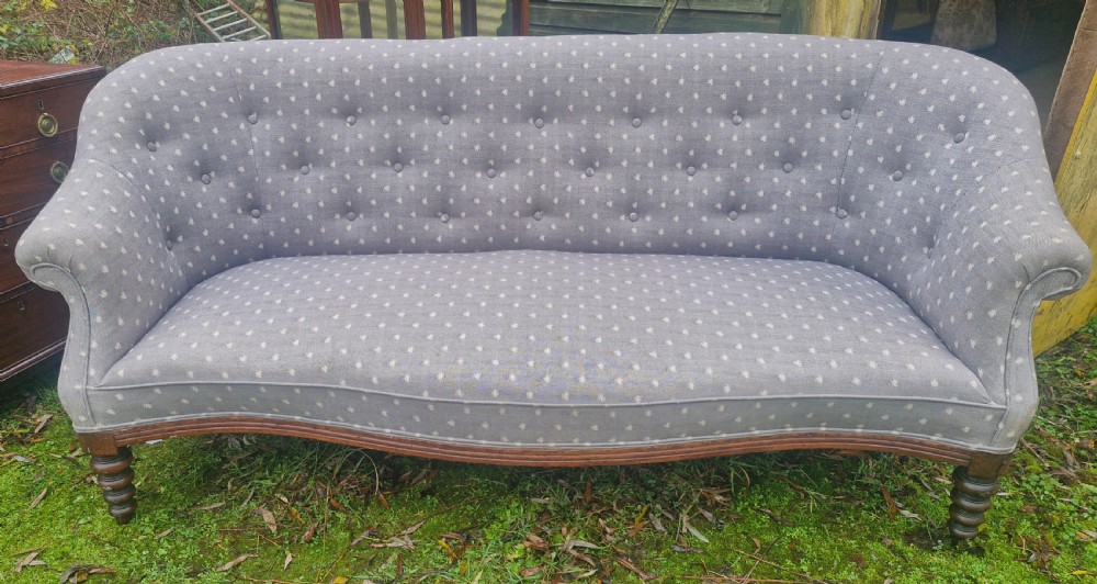 Mid 19th century rosewood sofa with Bobbin turned legs. View IV