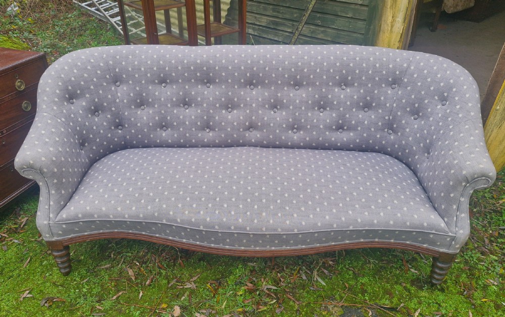 Mid 19th century rosewood sofa with Bobbin turned legs. View V