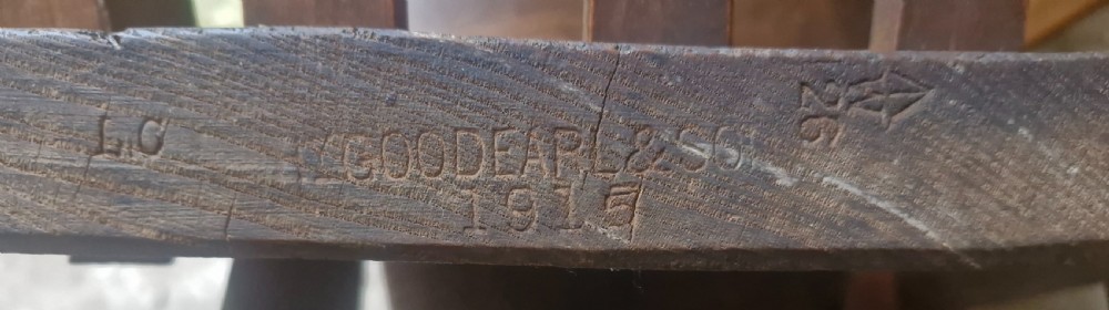 Unusual set of 4 Windsor chairs all with different maker's stamps. View X