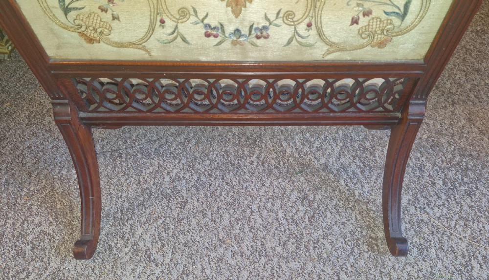Edwardian mahogany framed fire screen  View IV