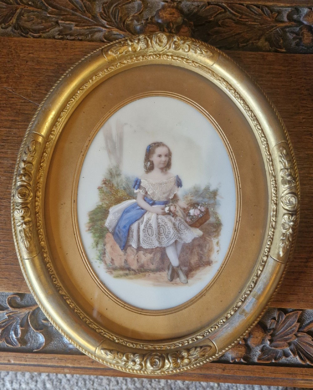 Victorian painted porcelain plaque 