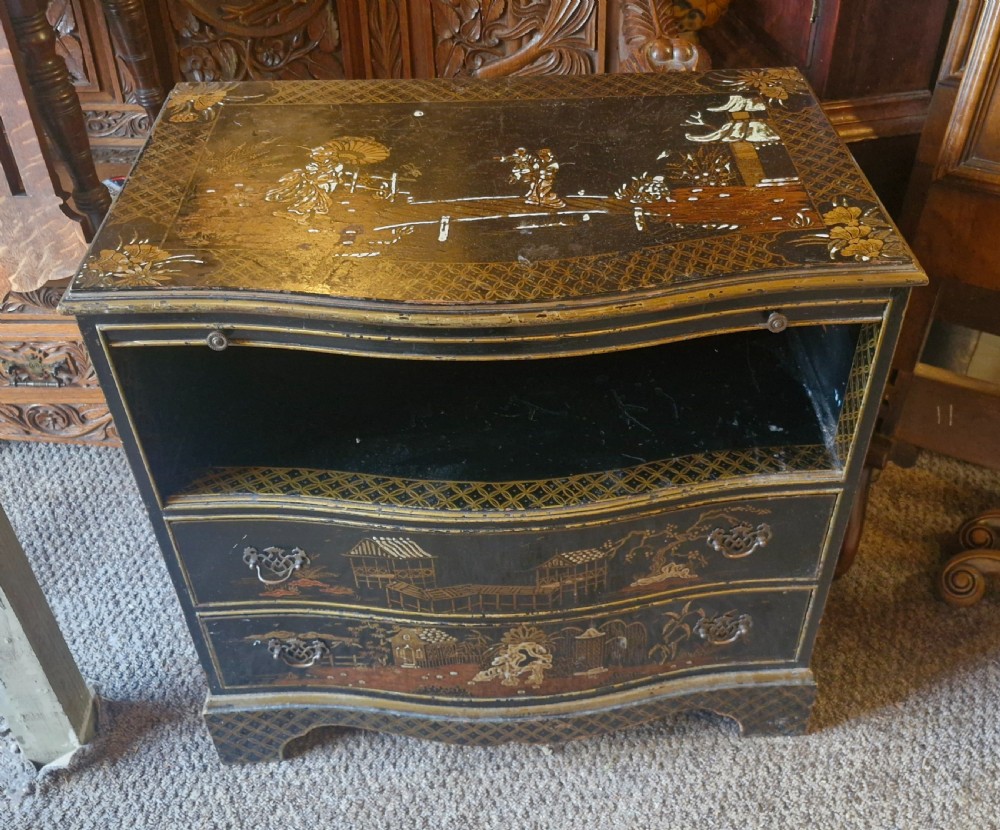 Lacquered 2 drawer chest. View VI