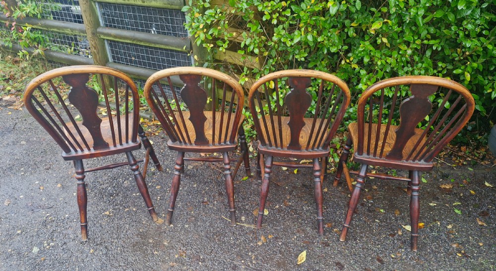 Good set of 4 original Thames Valley Windsor chairs. View IV