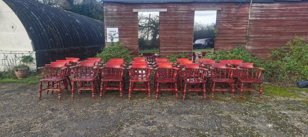 Set of 24 Smokers bow Armchairs.  View II