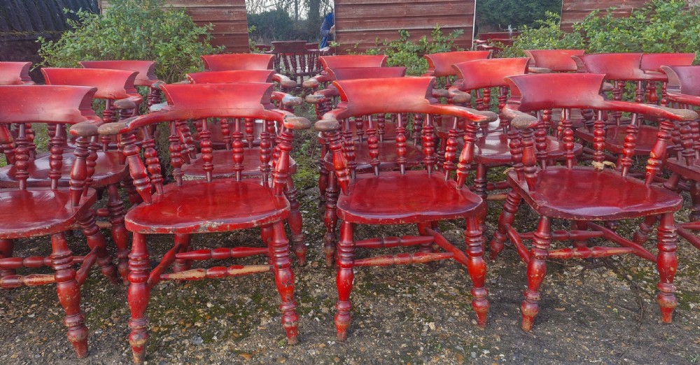 Set of 24 Smokers bow Armchairs.  View IV