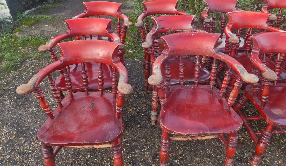 Set of 24 Smokers bow Armchairs.  View VIII