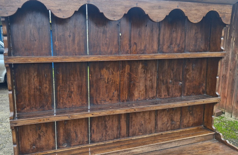 Regency oak pot board cottage Welsh dresser.  View III
