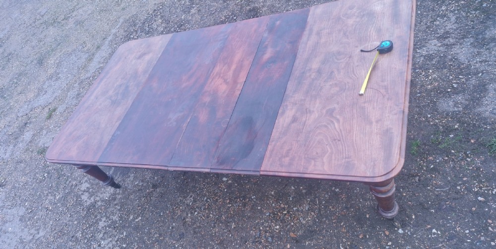Regency mahogany 3 leaf extending dining table.  View VI