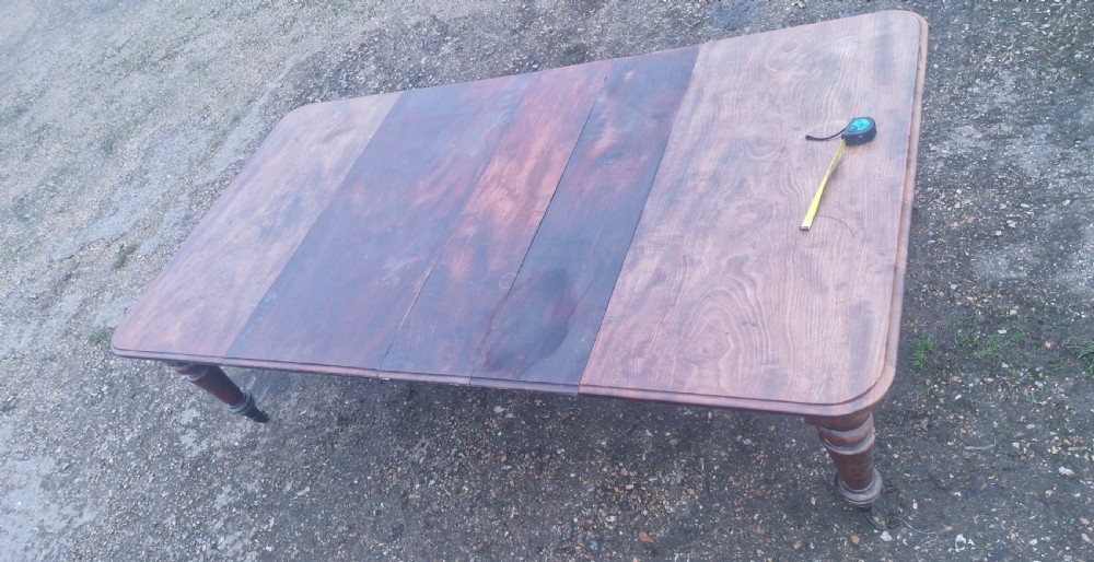 Regency mahogany 3 leaf extending dining table.  View VII