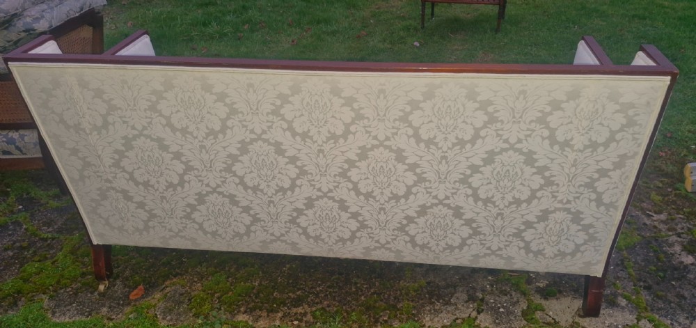 Large mahogany reeded framed country house sofa.  View IV