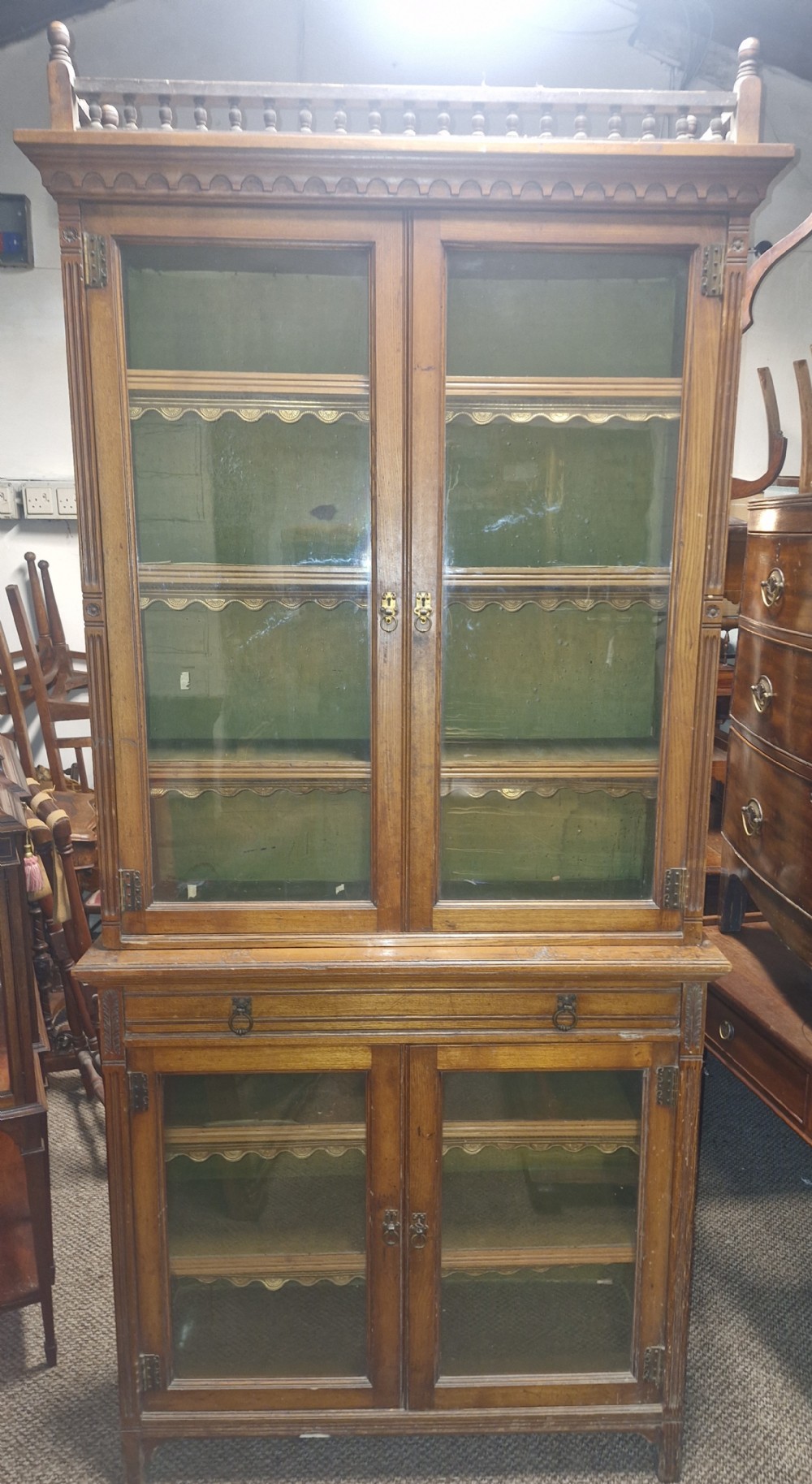 Late Victorian bookcase cabinet by Gillows. 