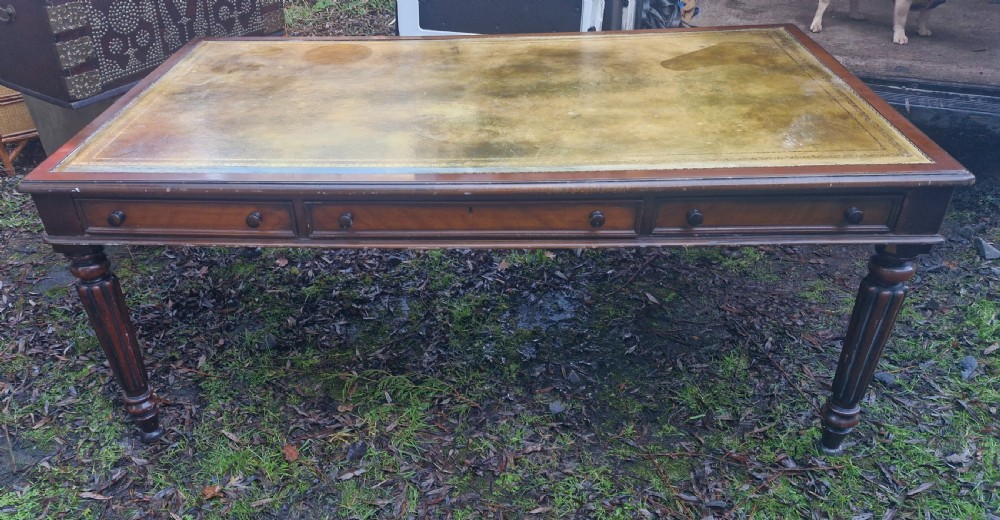 Mahogany 6 drawer partners library writing table.  View IV