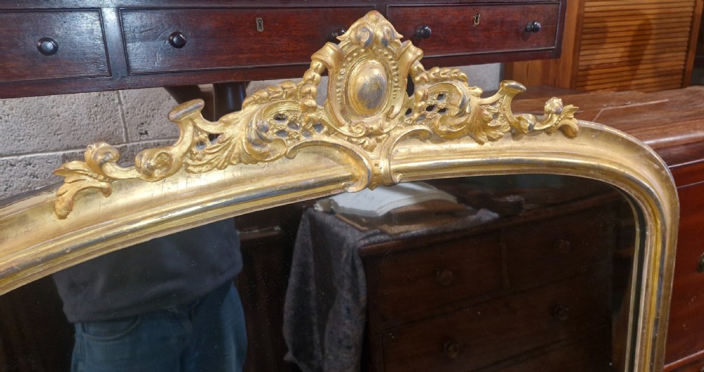 Victorian gilt framed overmantel mirror.  View VI