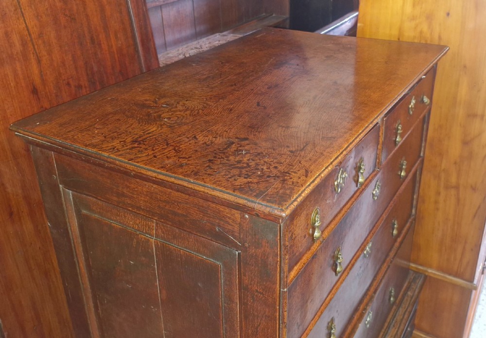 18th century oak chest on stand.  View III