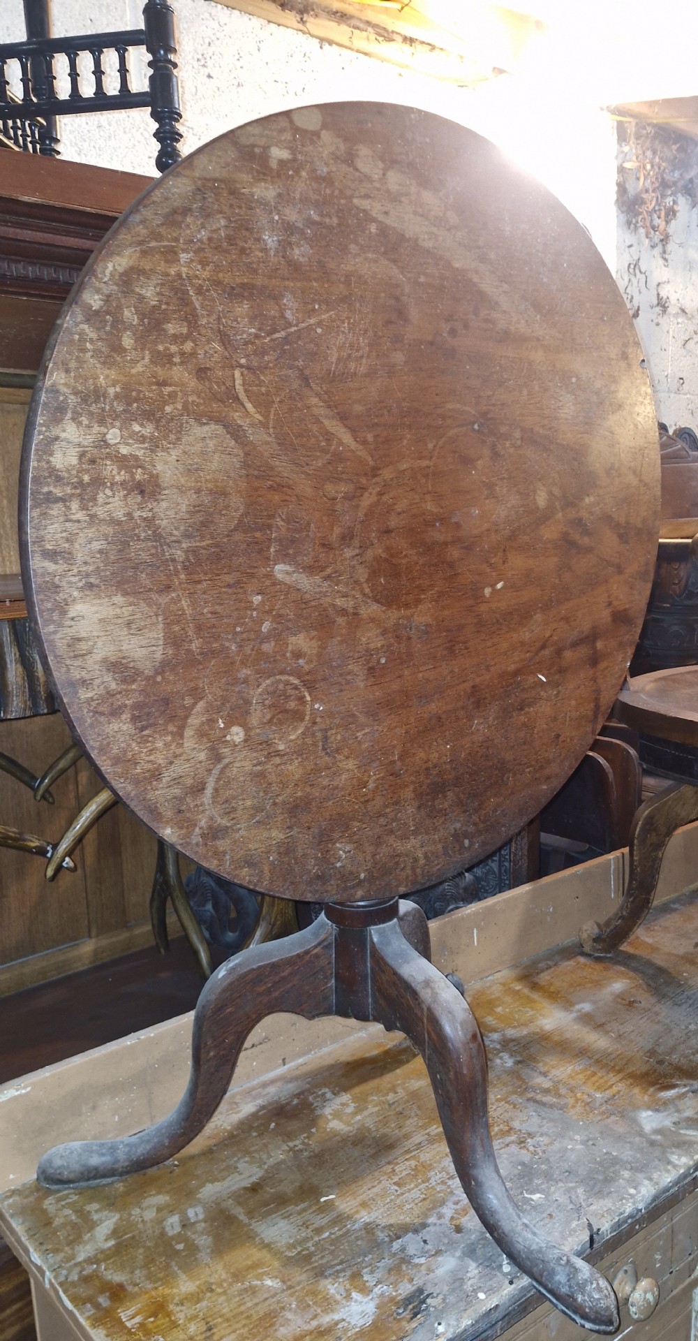Regency mahogany tip top tripod table. 