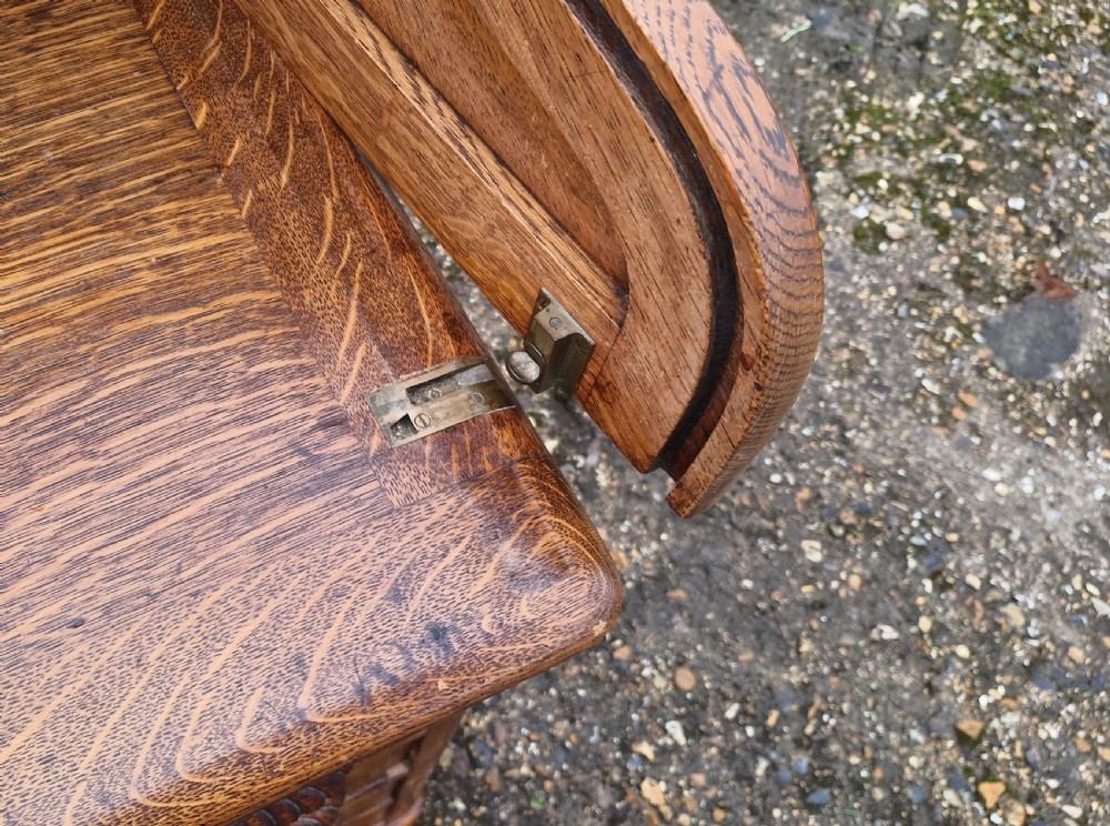 Good oak Roll top pedestal desk. View XI