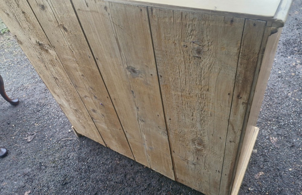 Victorian pine campaign style chest of drawers.  View II