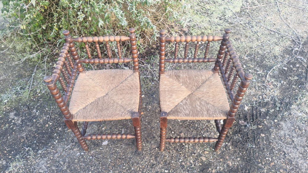 Pair of Bobbin corner chairs. View II