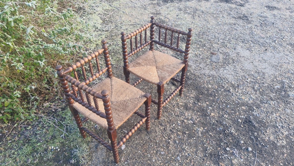 Pair of Bobbin corner chairs. View III