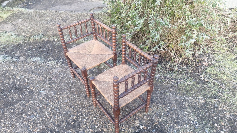 Pair of Bobbin corner chairs. View IV