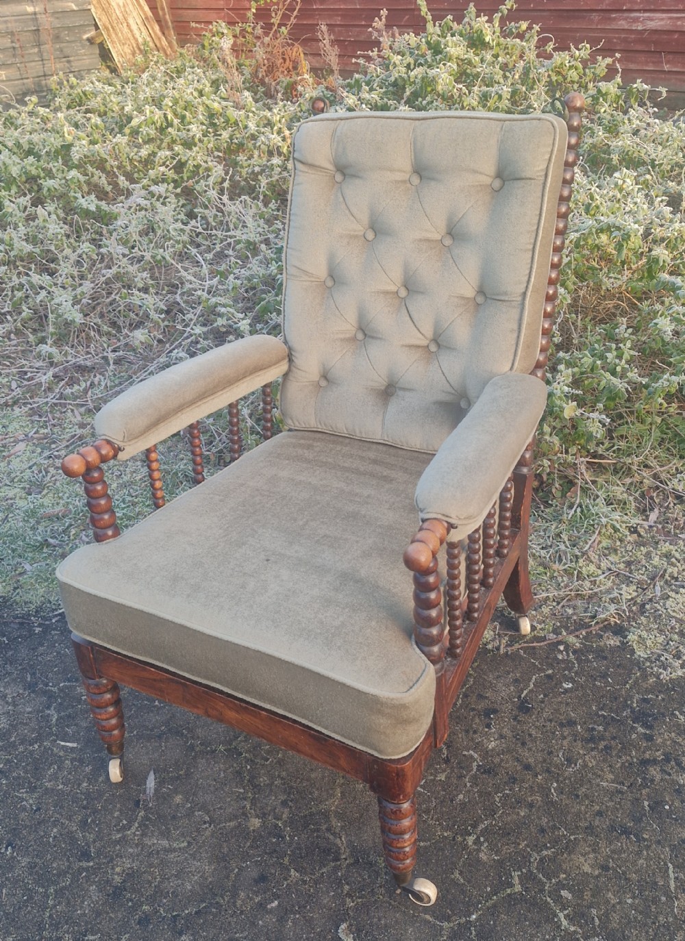 Regency bobbin framed armchair. 